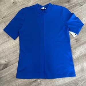 Blue Short Sleeve Blouse